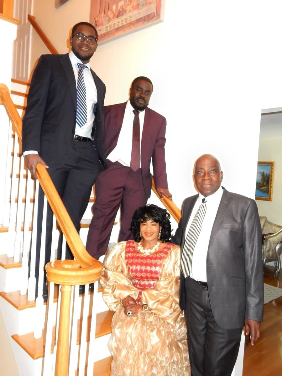 The family at home.